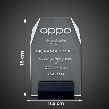 Custom-Printed Corporate Crystal Plaque (18 X 11.5 cm)