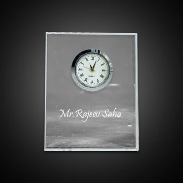 Premium Crystal Plaque with Clock