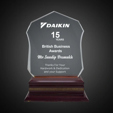 Customised Crystal Plaque with Sandblasting