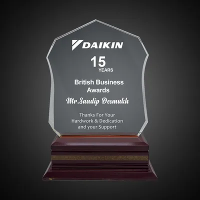 Customised Crystal Plaque with Sandblasting