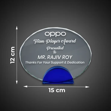 Crystal Memento Oval ( 12 X 15 cm )