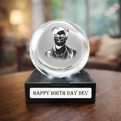 Premium Executive 3D Crystal Ball with Sandblasting