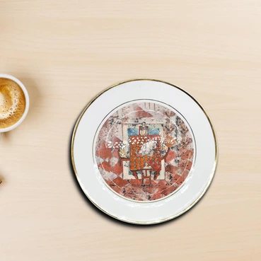 Personalised White Plate with Golden Border