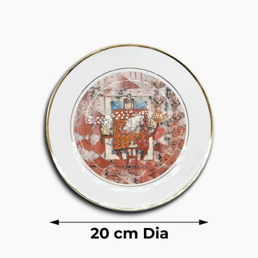 White Plate with Golden Border