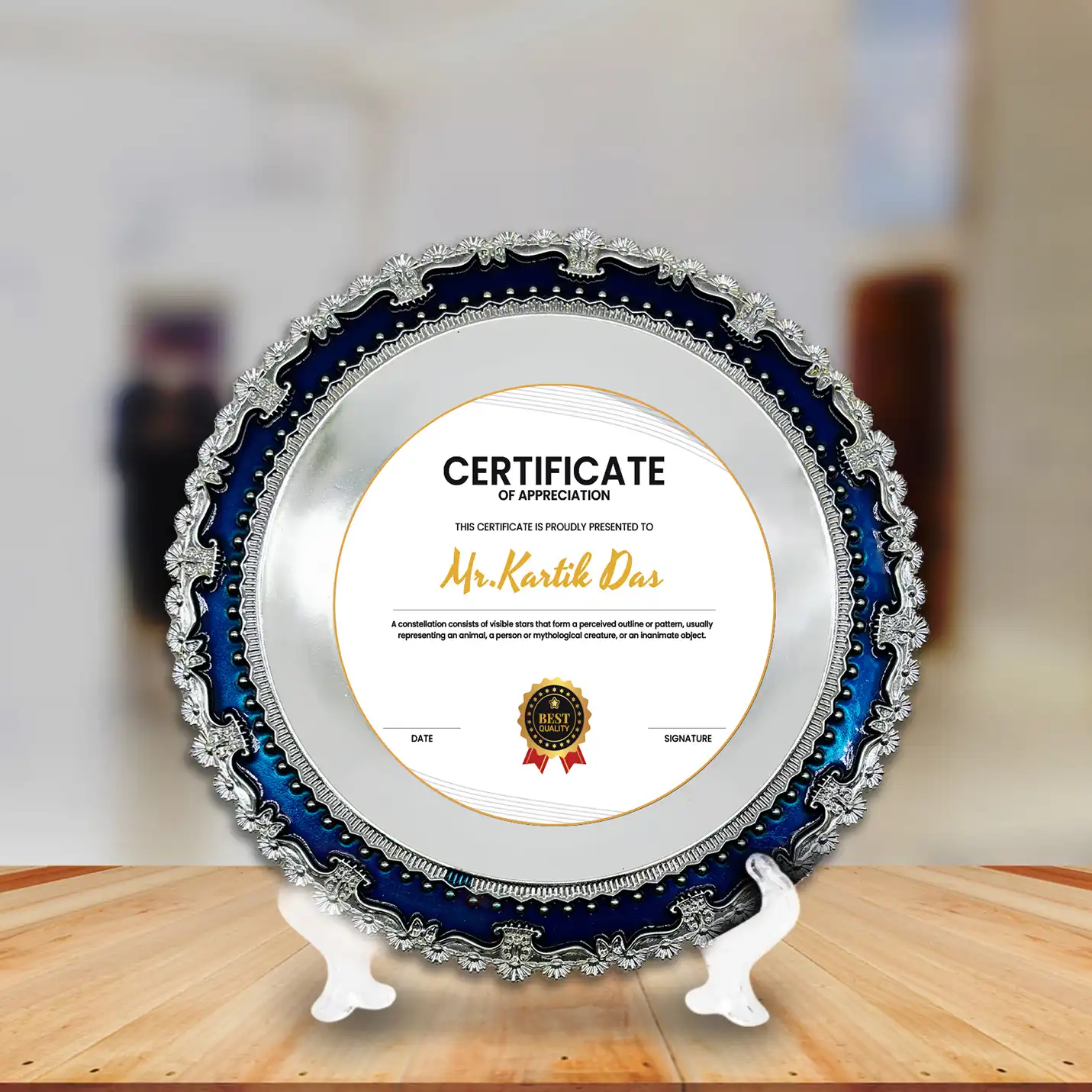 Personalised Metal Crest with Sublimatable Metal Sheet