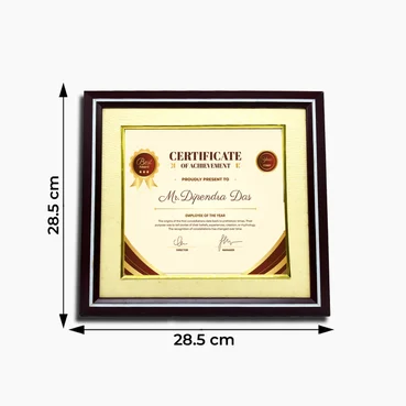Personalised Paper Certificate With Elegant Frame
