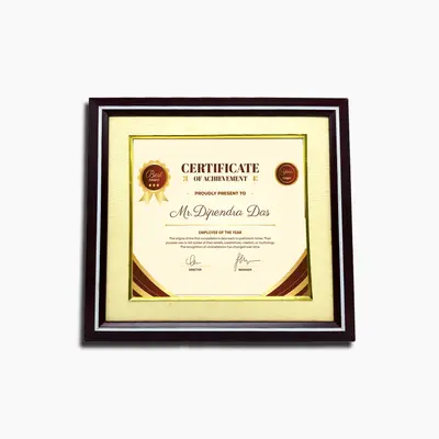 Personalised Paper Certificate With Elegant Frame