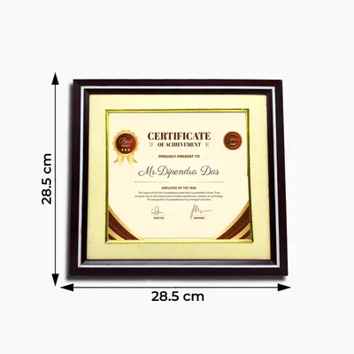 Personalised Paper Certificate With Elegant Frame