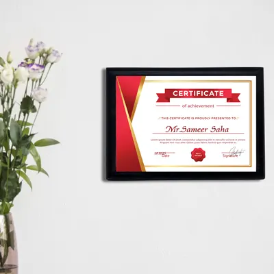 Premium Wooden Certificate with Unisub Metal Sheet