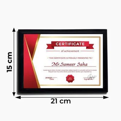 Premium Wooden Certificate with Unisub Metal Sheet