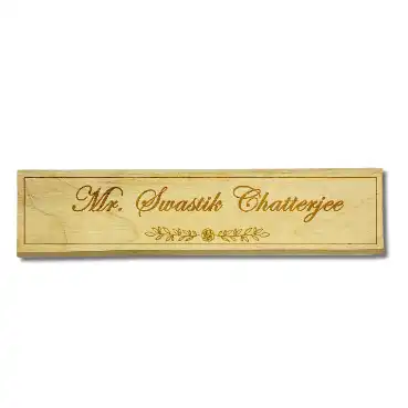 Elegant CO2 Engraved wooden name plate for Office Table