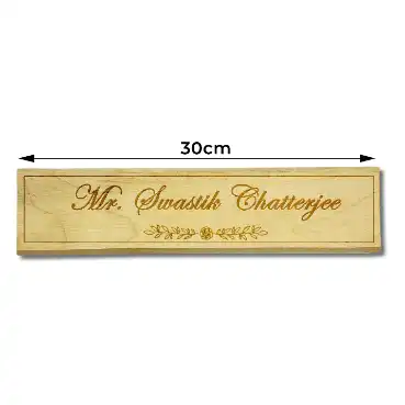 Elegant CO2 Engraved wooden name plate for Office Table