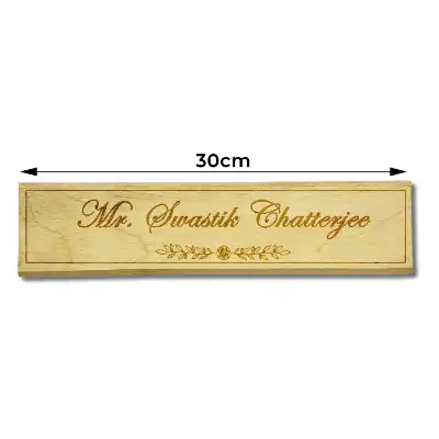 Elegant CO2 Engraved wooden name plate for Office Table