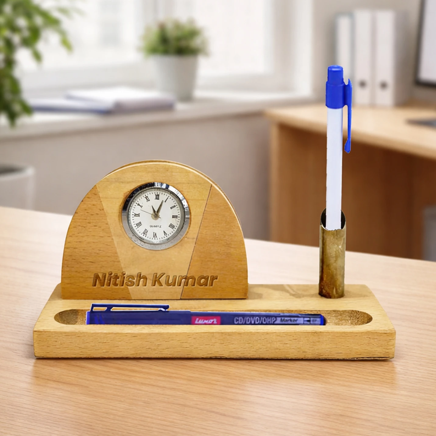 Eco-friendly Laser Engraved wooden mobile stand