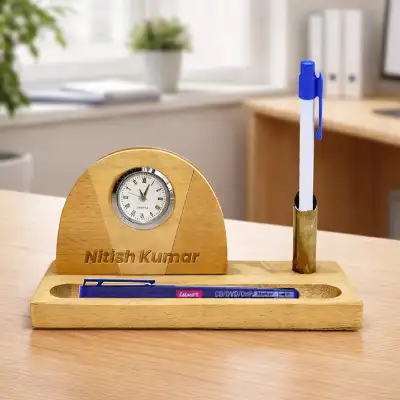 Eco-friendly Laser Engraved wooden mobile stand