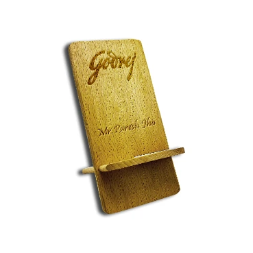 Desktop Wooden Pen Stand With Clock