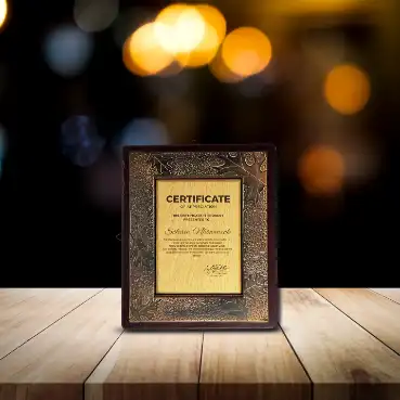 Corporate Premium Wooden Certificate with Unisub Metal Sheet