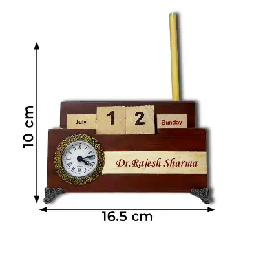 Wooden Desktop Pen Stand with CO2 engraving