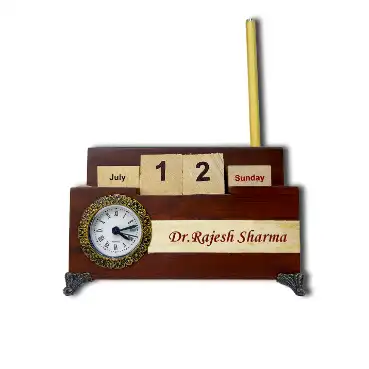 Wooden Desktop Pen Stand with CO2 engraving