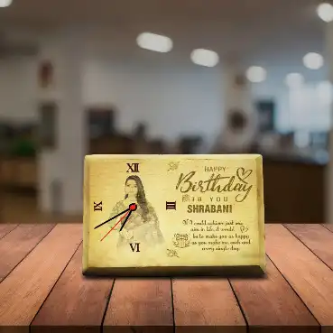 Personalised CO2 engraving Wooden Photo Clock