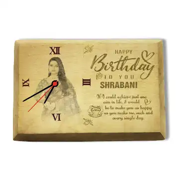 Personalised CO2 engraving Wooden Photo Clock