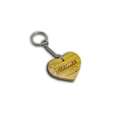 wooden Heart-shaped keychain for loved ones