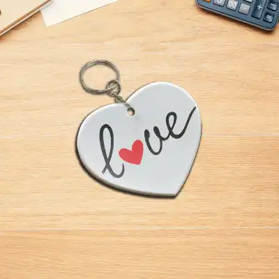 Engraved Metal Heart-shaped keychain for loved ones