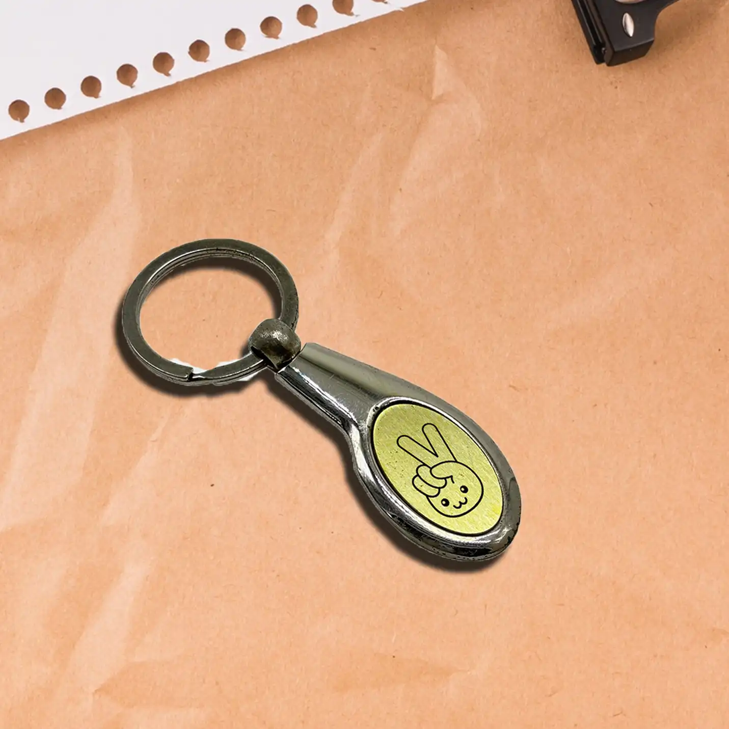 Cute Little laser-engraved metal keychain