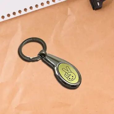 Cute Little laser-engraved metal keychain