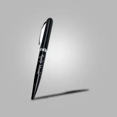 Personalized black metal ballpoint pen