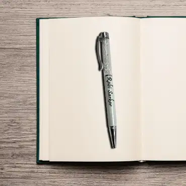 Customized engraved white coloured metal pen