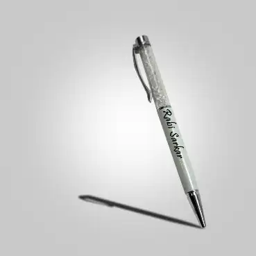 Customized engraved white coloured metal pen