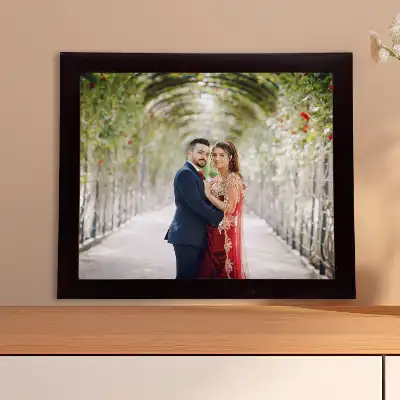 Elegant Metal sheet photo frame with premium wooden