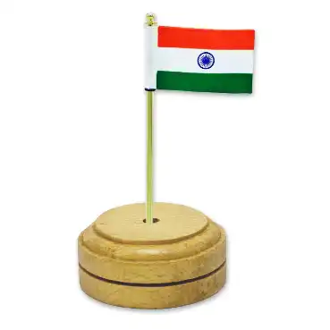 flag with wooden base