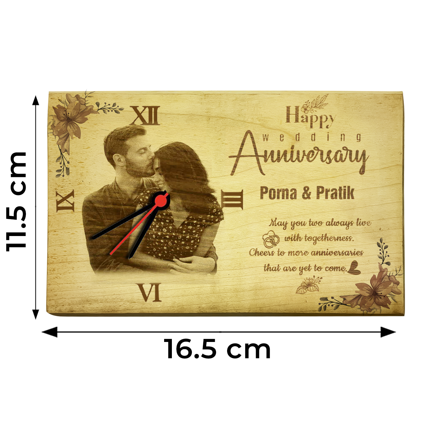 Personalized CO2 engraving wooden clock