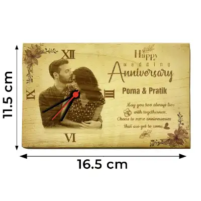 Personalized CO2 engraving wooden clock