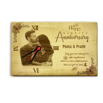 permanent CO2 engraving wooden clock