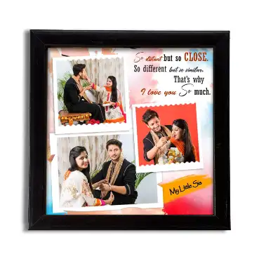 Tiles photo frame with premium wooden