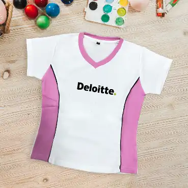 Customized white shirt with pink border for kids