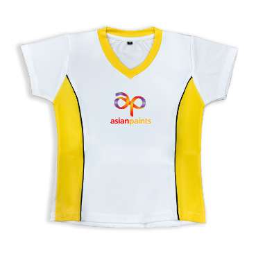 made white shirt with yellow border for daily use