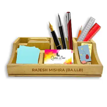 Engraved wooden penstand for corporate gifting