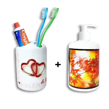 Soap Dispenser and Toothbrush Holder Set