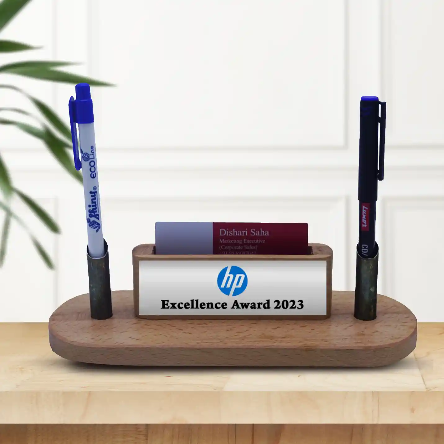 Buy Customised in Wooden Pen Stand with Card holder