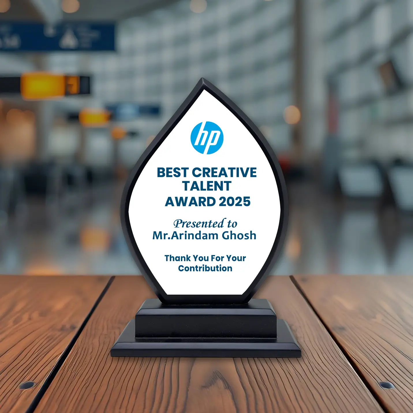 Sublimation Metal Print Award with Black Wood