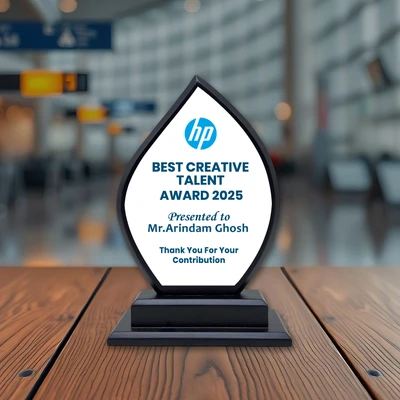 Sublimation Metal Print Award with Black Wood