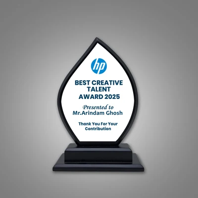 Metal Print Award with Black Wood