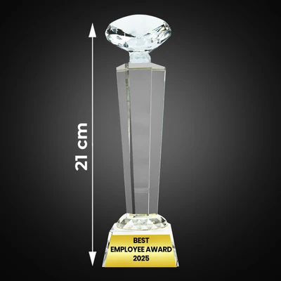 Crystal Trophy With Sublimation Metal Print size image