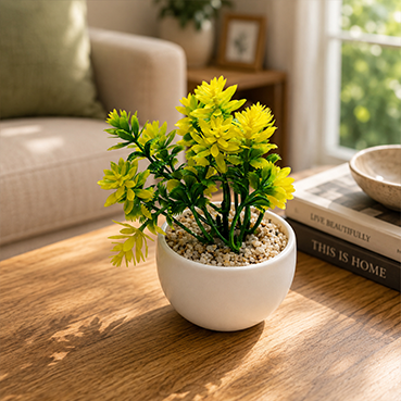 Artificial Mini Potted Flower Plants for Home &amp; Office Décor