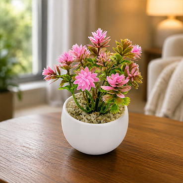 Artificial Mini Potted Flower Plants for Home &amp; Office Décor