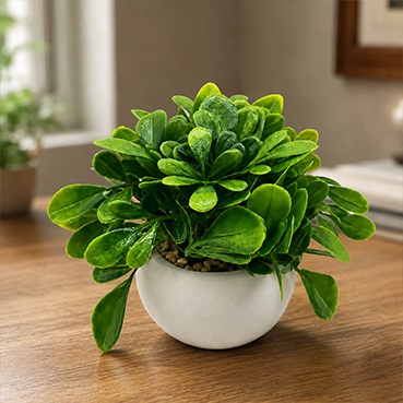 rtificial Green Plant in White Ceramic Pot for Home &amp; Office Decor